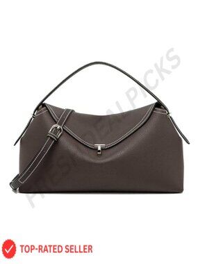 Microfiber Leather Crossbody Bag T Lock Large Handbag